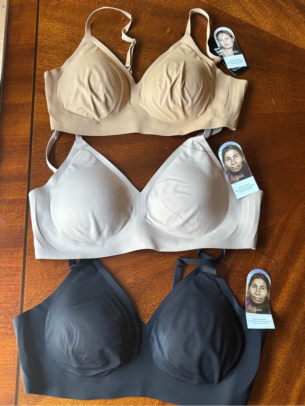 Eby Women's Seamless Comfort Bra - Nude, Light Beige, Black